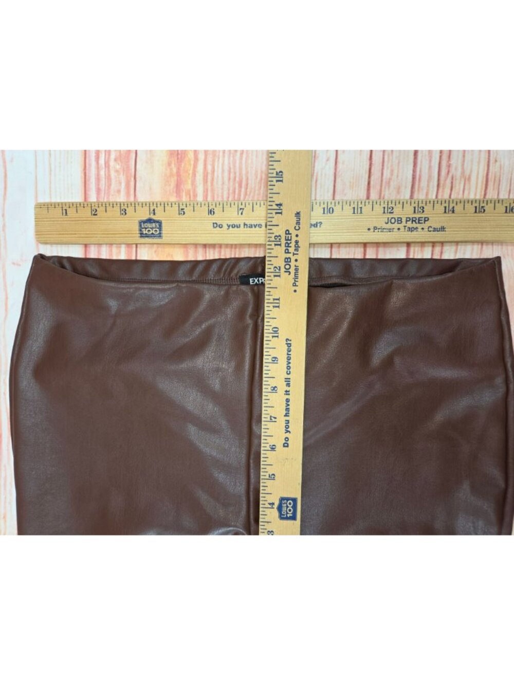 Express Womens Brown Faux Leather Leggings Size Large - Picture 6 of 7